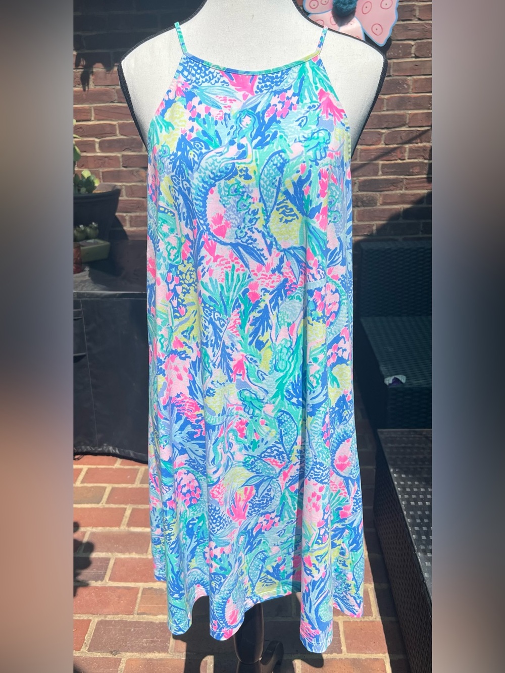 Lilly Pulitzer 100% Cotton Margot Swing Dress Sz M Mermaids Cove Resort Beach